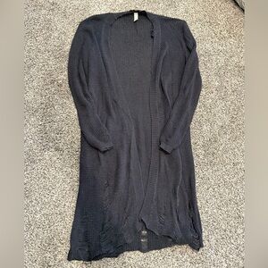 Dark Gray Distressed Long Cardigan M/L